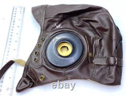USAAF Army Air Forces Pilot's TYPE A-11 Leather Flying Helmet Brown XL
