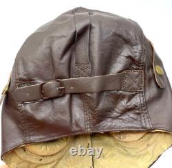 USAAF Army Air Forces Pilot's TYPE A-11 Leather Flying Helmet Brown XL