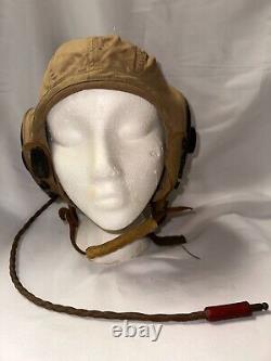 USAF WWII Army AIR Force Type AN-H-15 Pilot Helmet Cap & Communicator