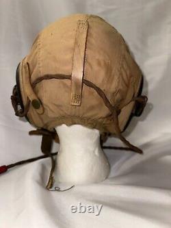 USAF WWII Army AIR Force Type AN-H-15 Pilot Helmet Cap & Communicator