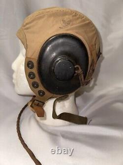 USAF WWII Army AIR Force Type AN-H-15 Pilot Helmet Cap & Communicator