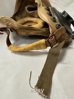 USAF WWII Army AIR Force Type AN-H-15 Pilot Helmet Cap & Communicator