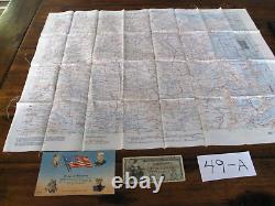 USMC USMC WW II Marines Army Navy Air Force Original cloth Map World War Two