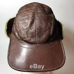 Ultra Rare Early WWII WW2 Original B-2 Flying Cap Flight US Army Air Force Red