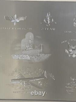 United Stated Navy US Army Air Force Steel Intaglio Engraving Printing Plate