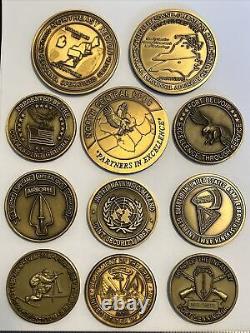 United States Military 11 Tokens/Medals- Army, Navy, Air Force, Coast Guard's