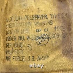 Us Army Air Force Ww2 Vest Life Preserver Type B-4 Sept 21 1943 Named S S Weiner