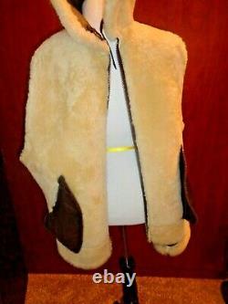 Us Army Airforce, Vintage Type B-3 Brown Leather, Shearling Bomber Jacket, Sz M