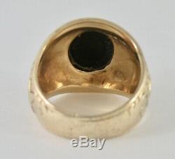 Usaaf United States Army Air Force Pilot Officer 10k Gold Onyx Ring Sz 9.5