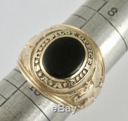 Usaaf United States Army Air Force Pilot Officer 10k Gold Onyx Ring Sz 9.5