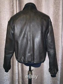 - VINTAGE AVIREX A2 FLYING LEATHER BOMBER JACKET, U. S army air forces