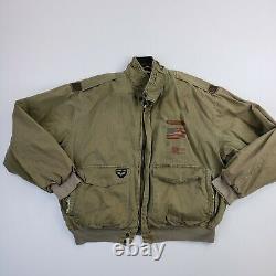 VINTAGE Avirex USA Army Air Forces Men's 10th Bombardinent Painted 1986 Jacket L