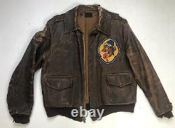 VINTAGE Drawing WW2 Type A-2 US Air Force 36th Fighter Squadron Men's Jacket