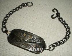 VINTAGE WORLD WAR 2 WW2 ARMY AIR FORCE DATE1943 STERLING SILVER ID BRACELET tuvi