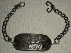 VINTAGE WORLD WAR 2 WW2 ARMY AIR FORCE DATE1943 STERLING SILVER ID BRACELET tuvi