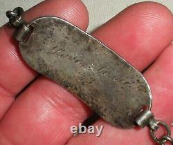 VINTAGE WORLD WAR 2 WW2 ARMY AIR FORCE DATE1943 STERLING SILVER ID BRACELET tuvi