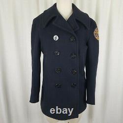 VINTAGE WW2 US Army Air Force Double Breasted Wool Peacoat Jacket Womens XS S