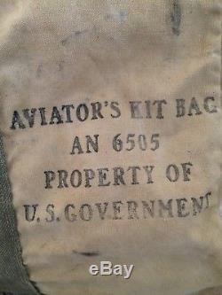 VINTAGE WW2 USAAF AN-6505 Aviators Kit Bag ARMY AIR FORCES