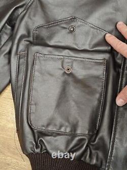 VTG 1980s EXCELLED LEATHER A-2 FLIGHT JACKET! REPLICA WWII ARMY AIR FORCE USA L