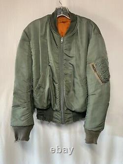 VTG 60s USAF U. S. Air Force MA-1 Reversible Flight Bomber Jacket MM ALPHA Large