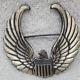 Vtg Authentic Ww Ii Army Air Force Flight Instructor Sterling Hat Badge Rare