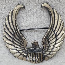 VTG Authentic WW II ARMY AIR FORCE FLIGHT INSTRUCTOR STERLING HAT BADGE RARE