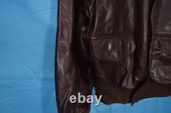 VTG Avirex US ARMY AIR FORCE Type A-2 Leather Flight Jacket 30-1415 Scovill 48