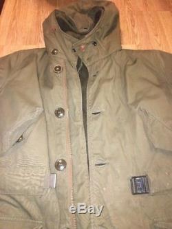VTG M-1947 M47 US Army Air Force Overcoat Parka Coat Jacket With Pile Liner M X27