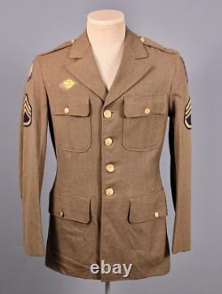 VTG WWII US Army 10th Air Force Tunic Jacket With Bullion CBI Patch WW2 Uniform