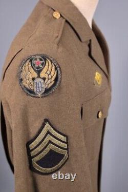 VTG WWII US Army 10th Air Force Tunic Jacket With Bullion CBI Patch WW2 Uniform
