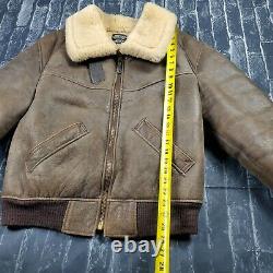VTG WWII US Army Air Force B-3 Shearling Leather Bomb Aviator Ardney Jacket 42