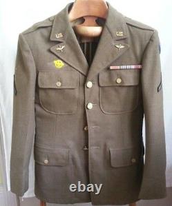 VTG WWII WW2 Army Air Force Wool Jacket Coat Insignia Uniform Medic Patches Pins