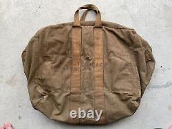 Vintage 1940's WW2 US Army Air Force Aviator Kit Bag 2x Talon Zippers AN6505