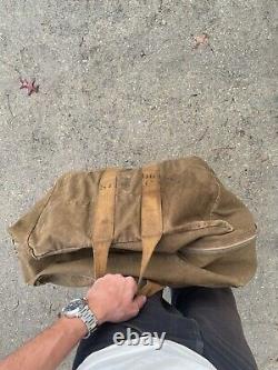 Vintage 1940's WW2 US Army Air Force Aviator Kit Bag 2x Talon Zippers AN6505