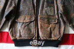 Vintage 1987 Avirex XL Us Army Air Force A-2 Leather Flight Bomber Coat Jacket