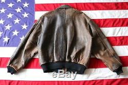 Vintage 1987 Avirex XL Us Army Air Force A-2 Leather Flight Bomber Coat Jacket