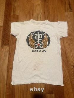 Vintage 40s 1940s WWII Air Force Army AAF USAF T-shirt Hand Painted Guam Base