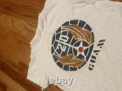 Vintage 40s 1940s WWII Air Force Army AAF USAF T-shirt Hand Painted Guam Base