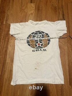 Vintage 40s 1940s WWII Air Force Army AAF USAF T-shirt Hand Painted Guam Base