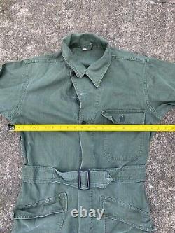 Vintage 40s 30s WWII Herringbone HBT 13 Star Army Military Air Force Flight Suit