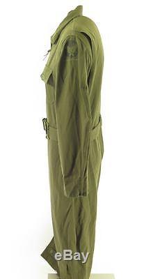 Vintage 40s WWII Flight Suit Mens 42 Deadstock Coveralls Army Air Force Crest