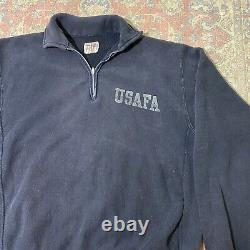 Vintage 50s 60s Champion USAFA Reverse Weave Air Force 1/4 Zip Sweatshirt Rare