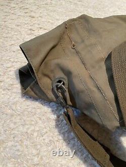 Vintage 50s Korean War Military Army Air Force Duffle Bag Painted Art Paper Tags