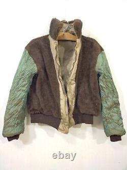 Vintage 50s Sportclad US Air Force B-15 Style Pile Fur Liner Bomber Jacket Sz M