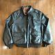 Vintage A-2 Usa Army Air Force Brown Leather Bomber Flight Jacket Talon Size 46