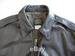 Vintage AVIREX A-2 US Army Air Forces Brown Leather Pilot Flight Jacket 42