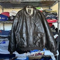 Vintage AVIREX TYPE A-2 Leather Flight Jacket US Military Air Force Large Brown