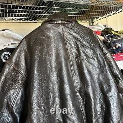 Vintage AVIREX TYPE A-2 Leather Flight Jacket US Military Air Force Large Brown