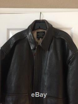Vintage AVIREX Type A-2 US Army Air Forces Brown Leather Pilot Flight Jacket XXL