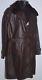 Vintage Air Force Military Army Coat Trench Heavy Leather Collar Fur Lambskin